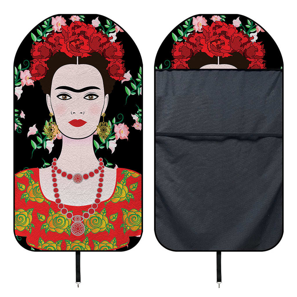 Frida Kahlo And Pink Flower Print Waterproof Car Seat Cover
