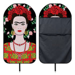 Frida Kahlo And Pink Flower Print Waterproof Car Seat Cover