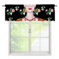 Frida Kahlo And Pink Flower Print Window Valance