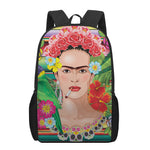 Frida Kahlo Serape Print 17 Inch Backpack