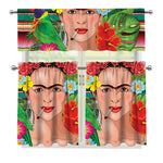 Frida Kahlo Serape Print 3 Piece Kitchen Curtains