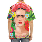 Frida Kahlo Serape Print Aloha Shirt