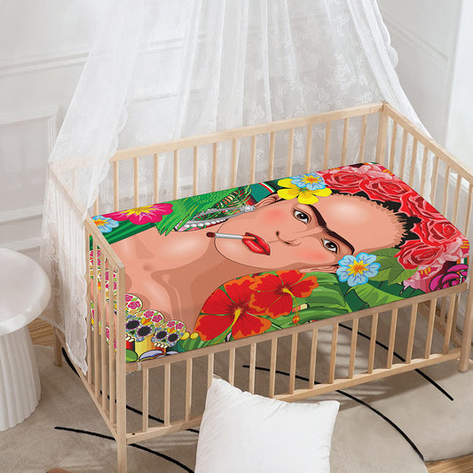 Frida Kahlo Serape Print Baby Crib Sheet