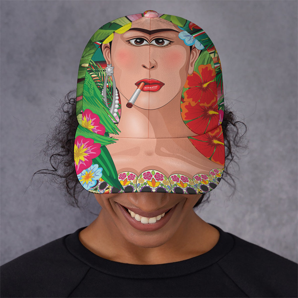 Frida Kahlo Serape Print Baseball Cap