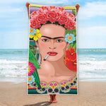 Frida Kahlo Serape Print Beach Towel