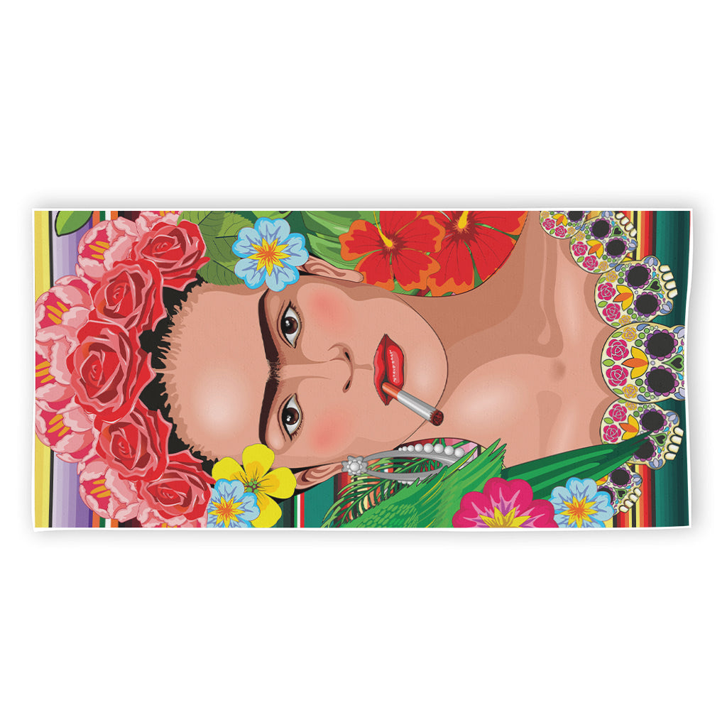 Frida Kahlo Serape Print Beach Towel
