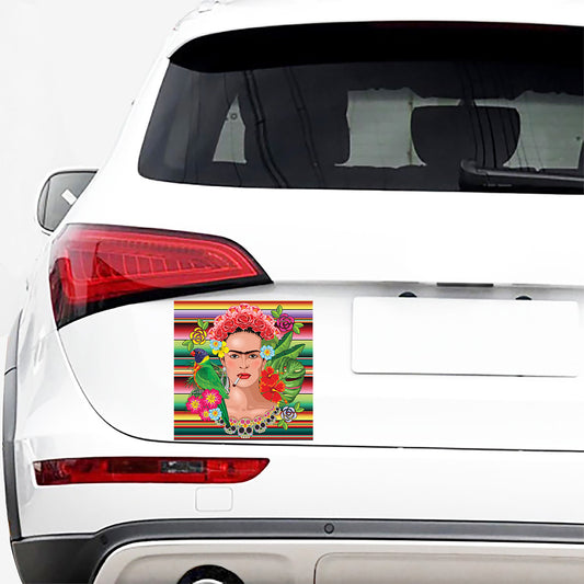 Frida Kahlo Serape Print Car Sticker