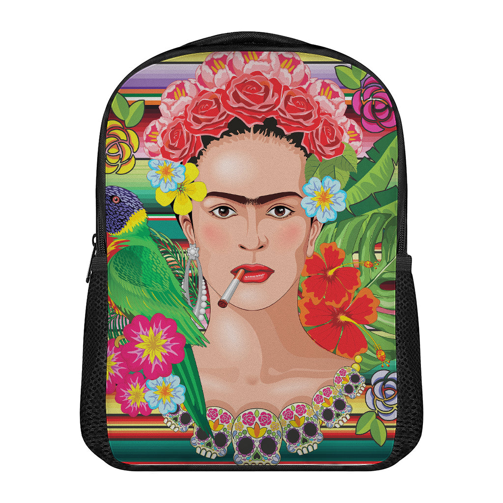 Frida Kahlo Serape Print Casual Backpack