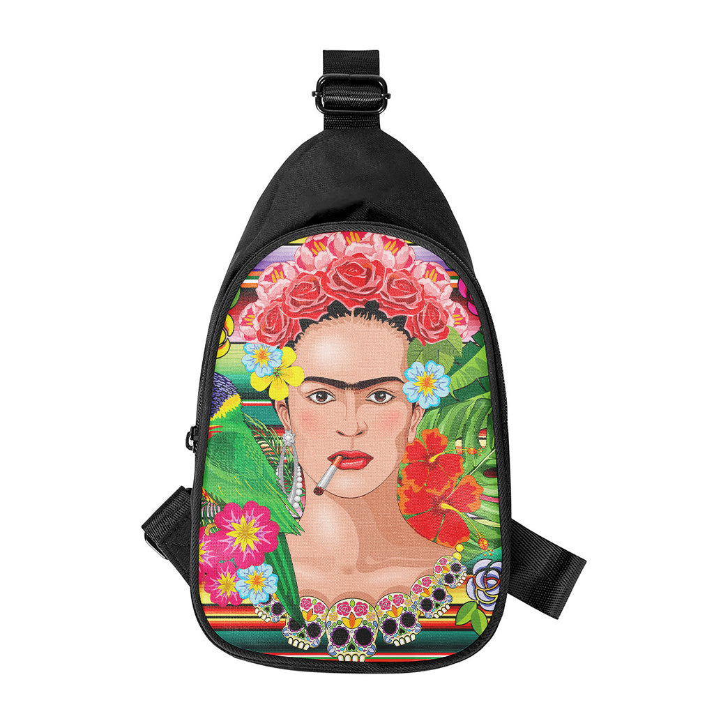 Frida Kahlo Serape Print Chest Bag