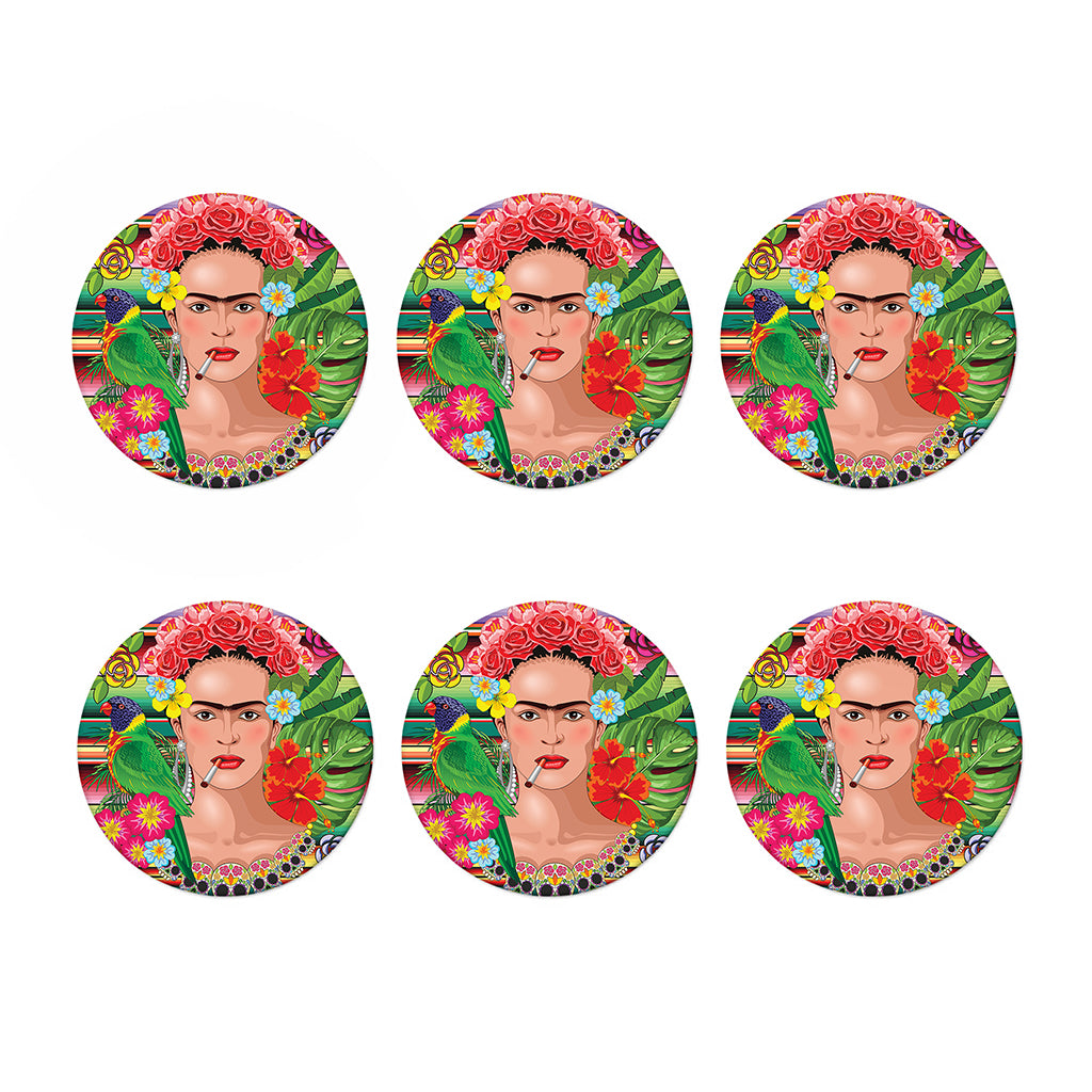 Frida Kahlo Serape Print Coaster Set