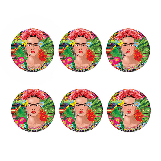 Frida Kahlo Serape Print Coaster Set