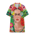 Frida Kahlo Serape Print Cotton Hawaiian Shirt