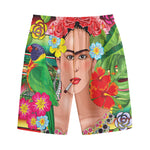 Frida Kahlo Serape Print Cotton Shorts