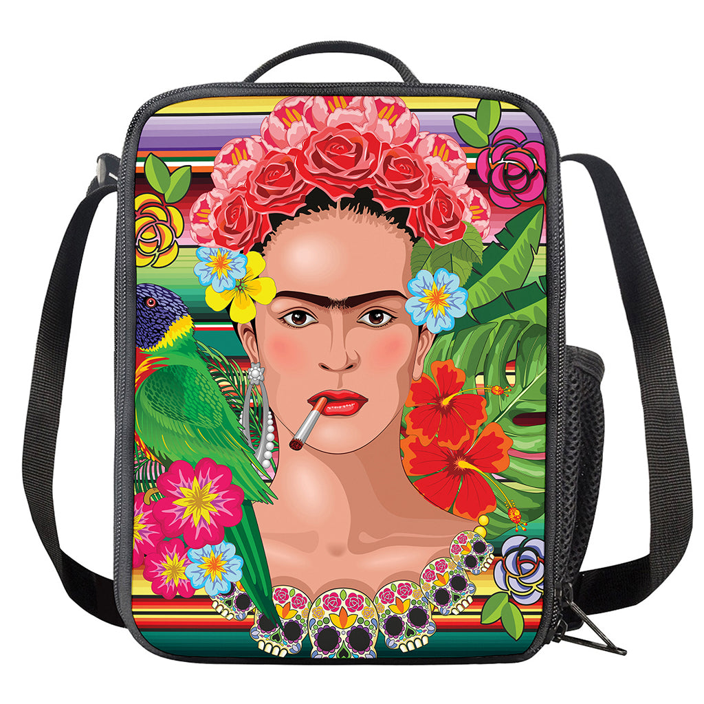 Frida Kahlo Serape Print Crossbody Lunch Bag