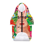 Frida Kahlo Serape Print Dog Zip Up Hoodie