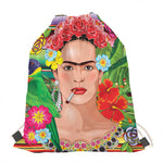 Frida Kahlo Serape Print Drawstring Bag