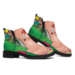 Frida Kahlo Serape Print Flat Ankle Boots