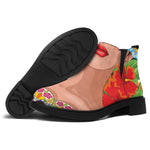 Frida Kahlo Serape Print Flat Ankle Boots