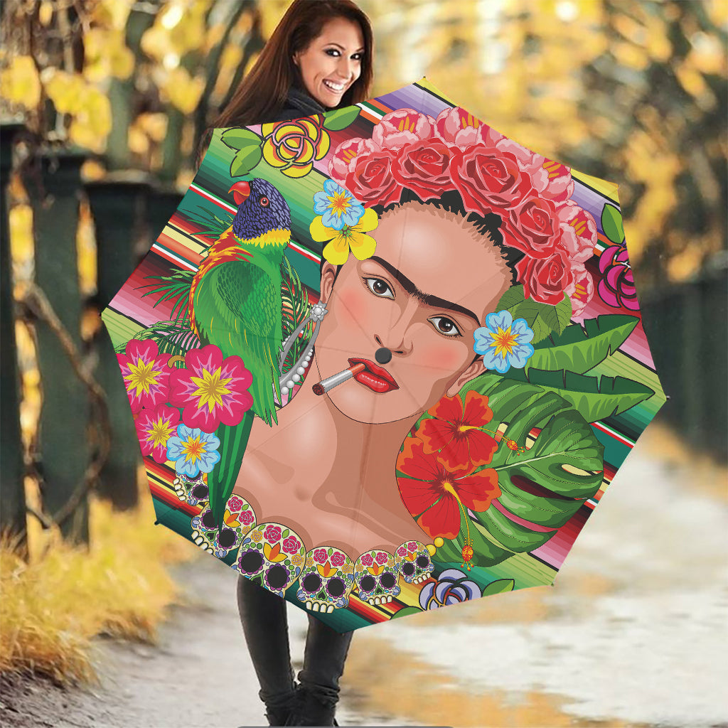 Frida Kahlo Serape Print Foldable Umbrella