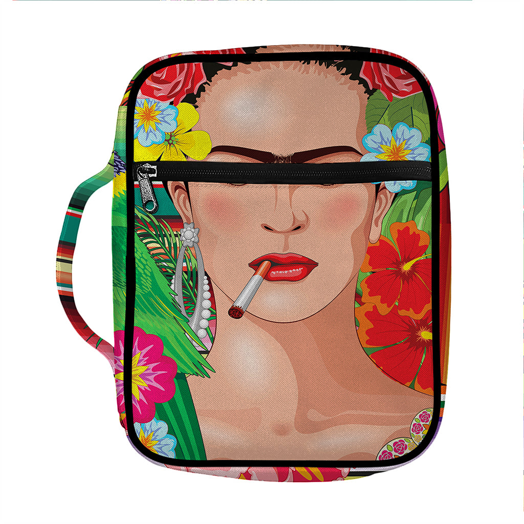 Frida Kahlo Serape Print Front Pocket Bible Bag