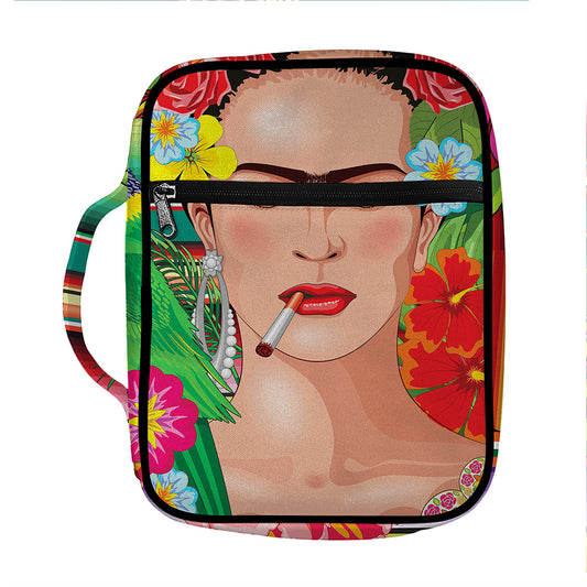 Frida Kahlo Serape Print Front Pocket Bible Bag