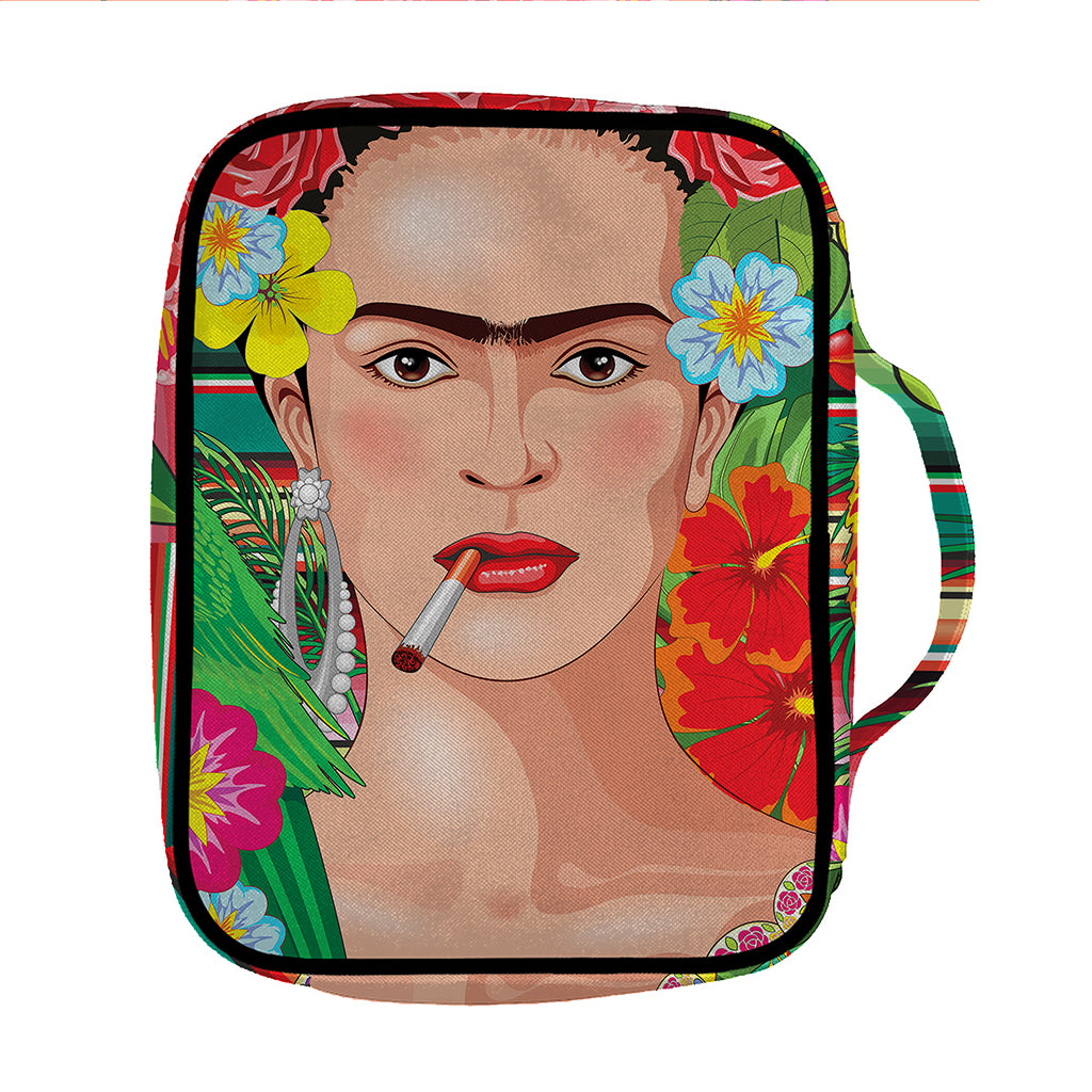 Frida Kahlo Serape Print Front Pocket Bible Bag