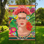 Frida Kahlo Serape Print Garden Flag