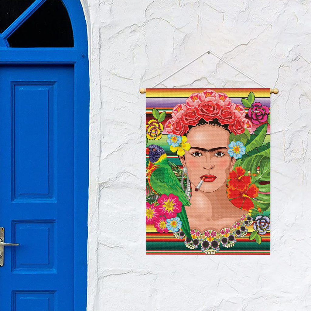 Frida Kahlo Serape Print Garden Flag