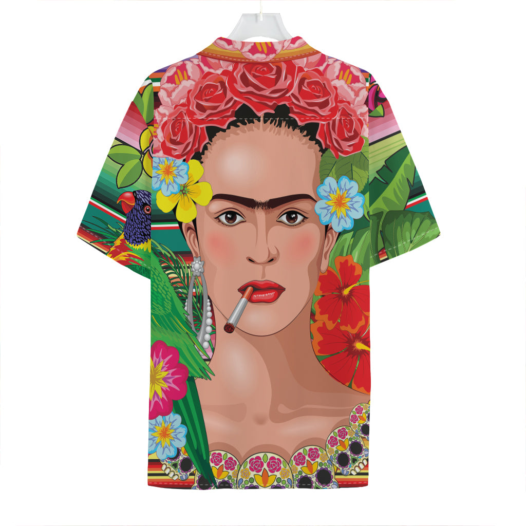 Frida Kahlo Serape Print Hawaiian Shirt