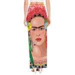Frida Kahlo Serape Print High Slit Maxi Skirt