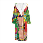 Frida Kahlo Serape Print Hooded Bathrobe