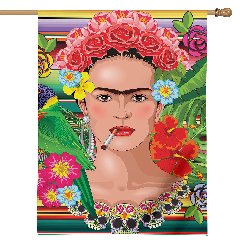 Frida Kahlo Serape Print House Flag