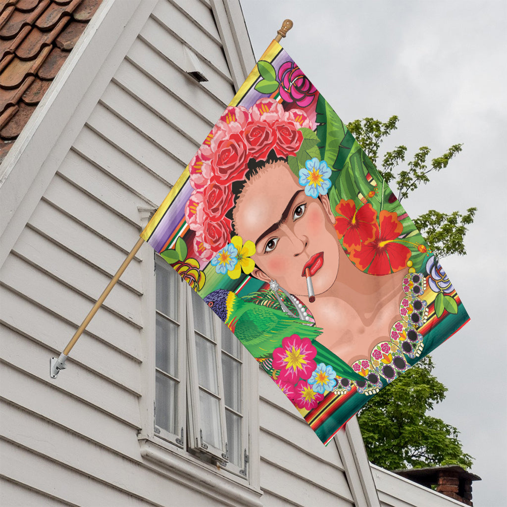 Frida Kahlo Serape Print House Flag