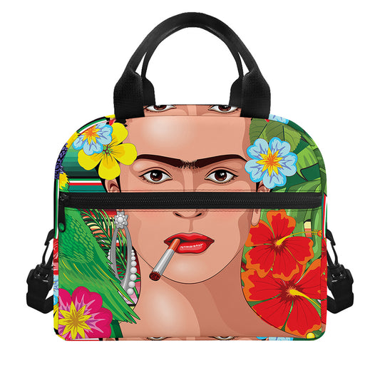 Frida Kahlo Serape Print Insulated Lunch Bag