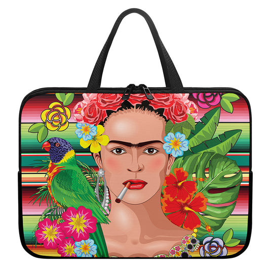 Frida Kahlo Serape Print Laptop Sleeve With Handle