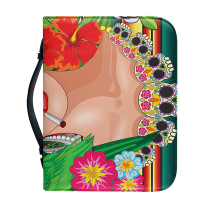 Frida Kahlo Serape Print Leather Bible Cover