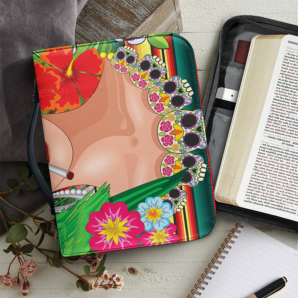 Frida Kahlo Serape Print Leather Bible Cover