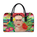Frida Kahlo Serape Print Leather Duffel Bag