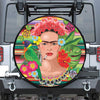 Frida Kahlo Serape Print Leather Spare Tire Cover