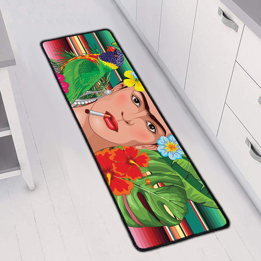 Frida Kahlo Serape Print Long Kitchen Mat