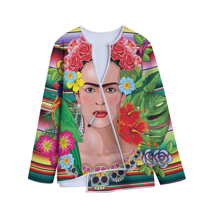Frida Kahlo Serape Print Long Sleeve Short Coat