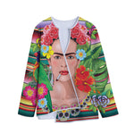 Frida Kahlo Serape Print Long Sleeve Short Coat