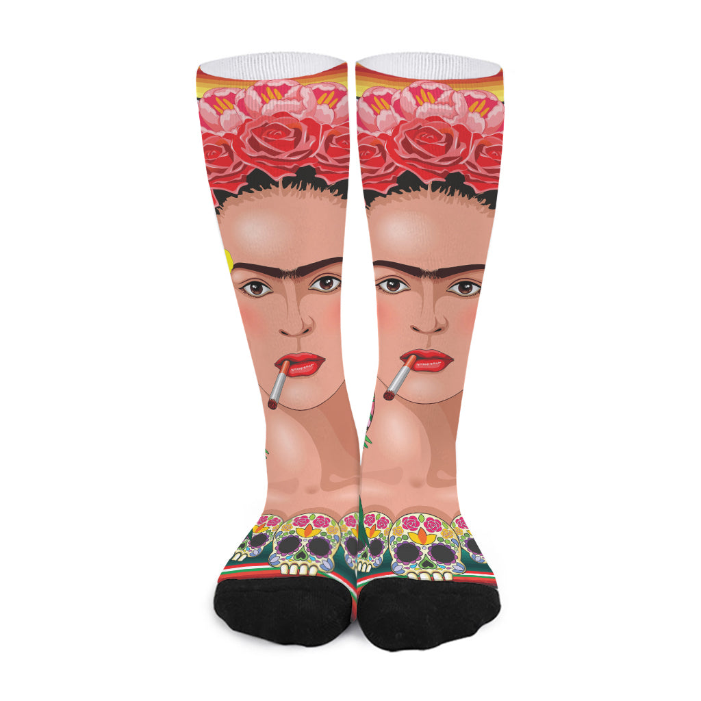 Frida Kahlo Serape Print Long Socks