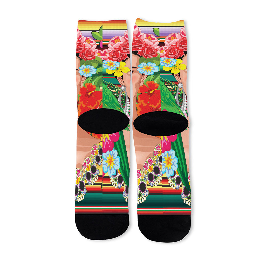 Frida Kahlo Serape Print Long Socks