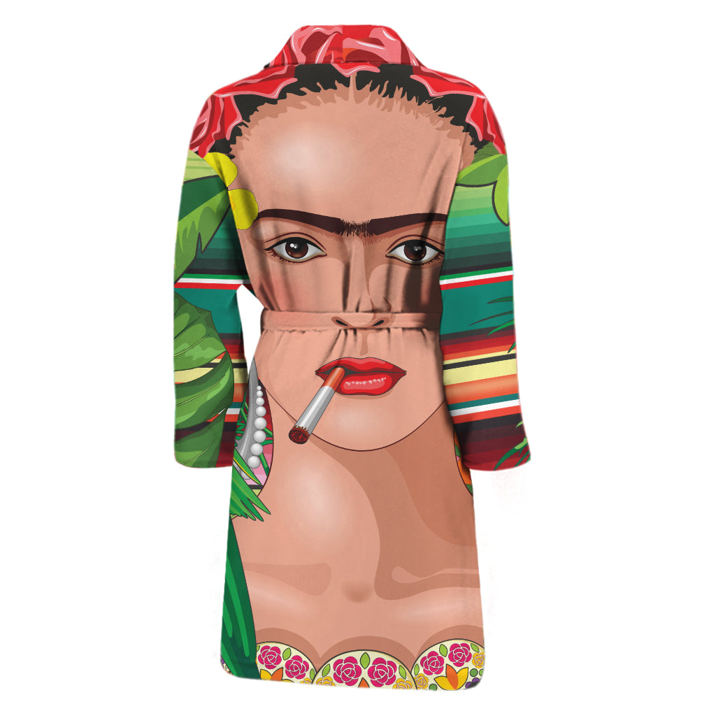 Frida Kahlo Serape Print Men's Bathrobe
