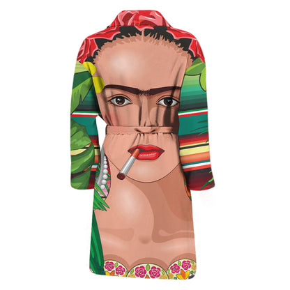 Frida Kahlo Serape Print Men's Bathrobe