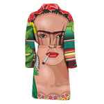 Frida Kahlo Serape Print Men's Bathrobe