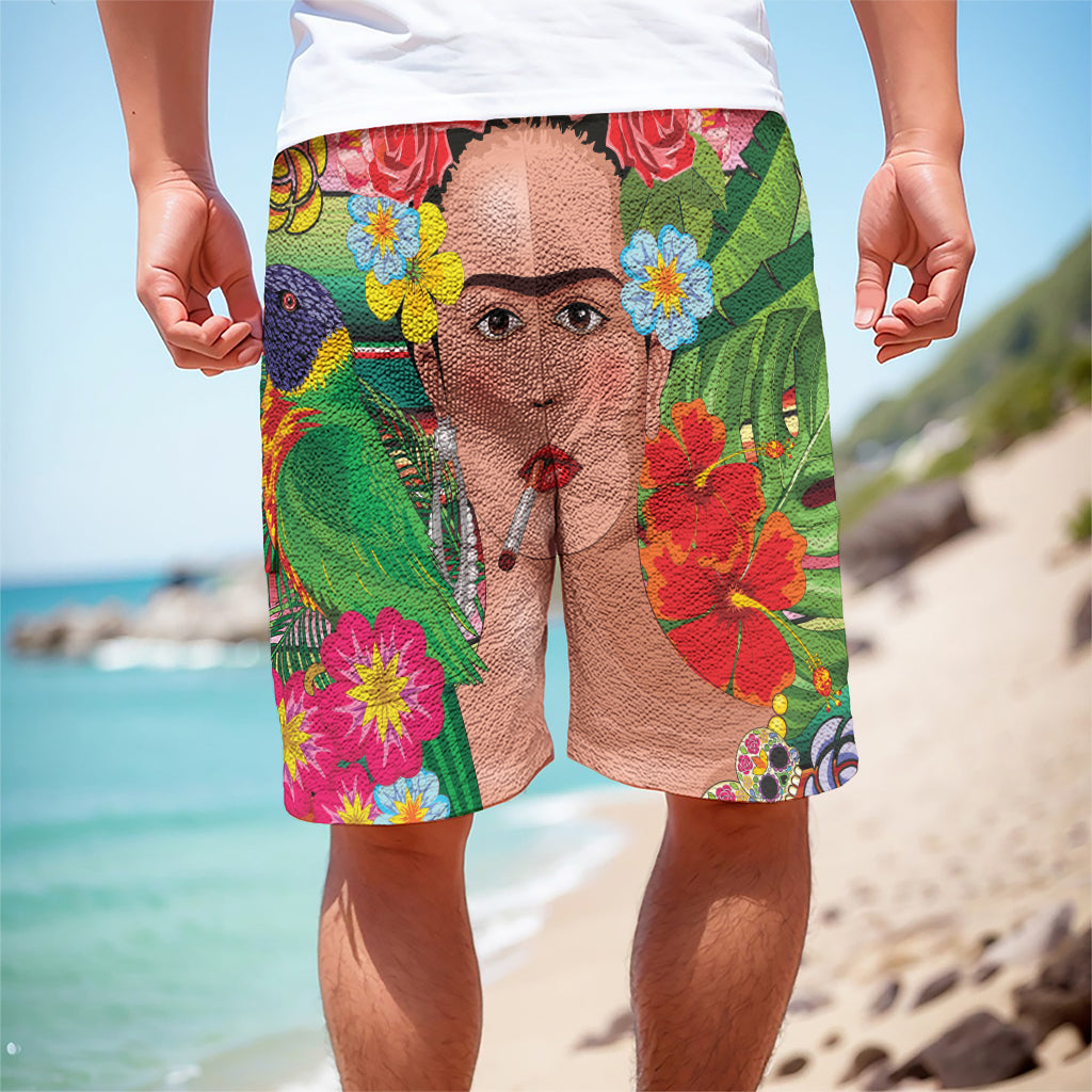 Frida Kahlo Serape Print Men's Cargo Shorts