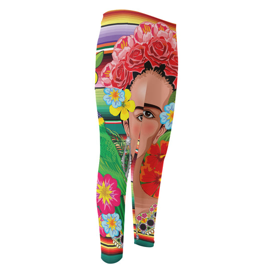 Frida Kahlo Serape Print Men's Compression Pants
