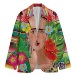 Frida Kahlo Serape Print Men's Cotton Blazer